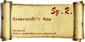 Szekretár Rea névjegykártya